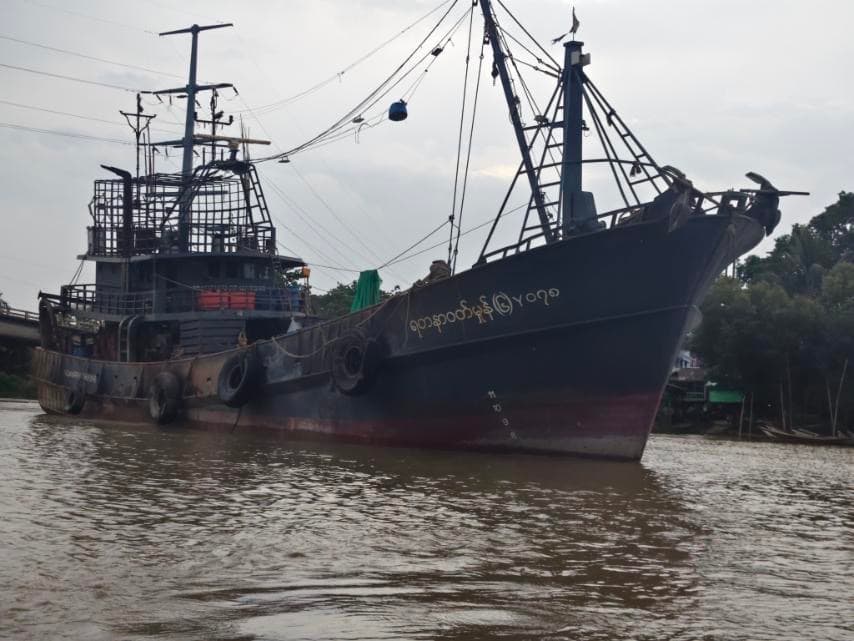 SWH fishing vessel side profile against the waterline